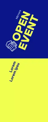 Um evento Hope Open com texto e um forte contraste de amarelo e azul