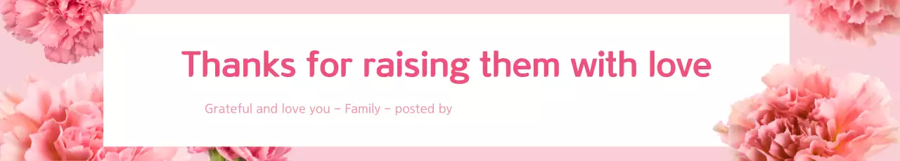 Banner de cartão de gratidão floral rosa