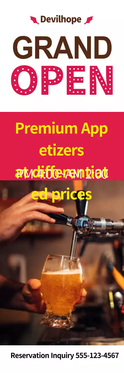 Banner de promoção de bar moderno vermelho