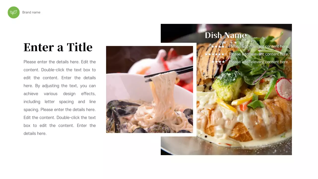 Green Simple Food Presentation