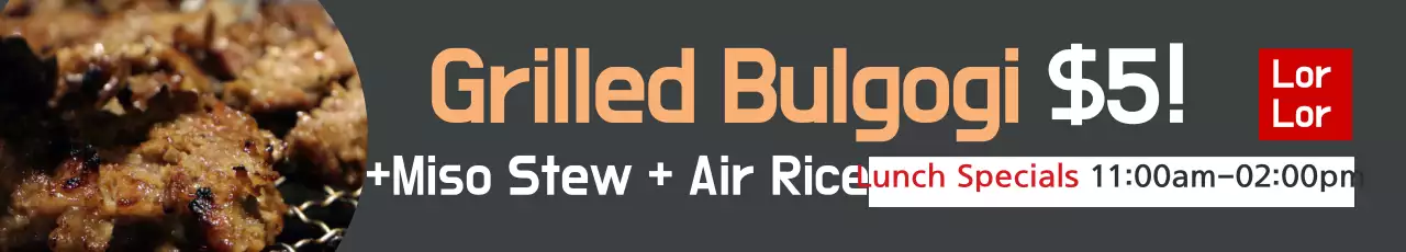 Banner de promoção de almoço moderno cinza