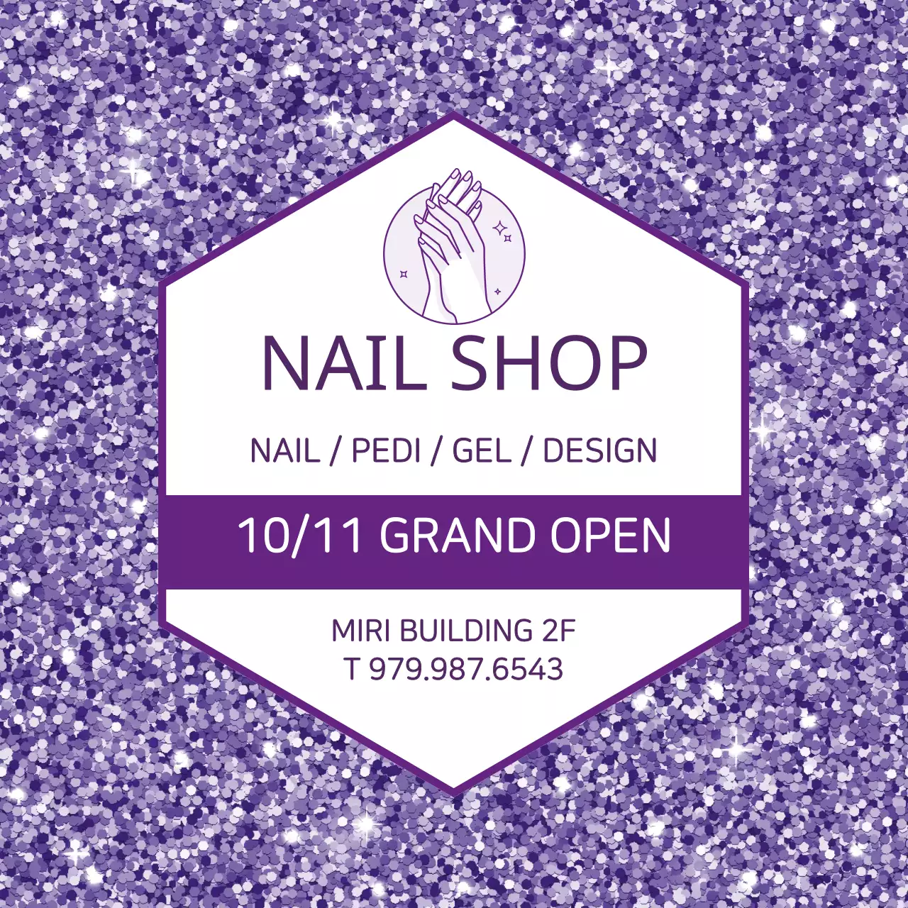 Kuku Kecantikan Latar Belakang Partikel Ungu