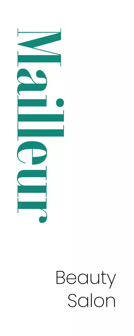 Sleek storefront sign with white black turquoise Mayer hair salon text