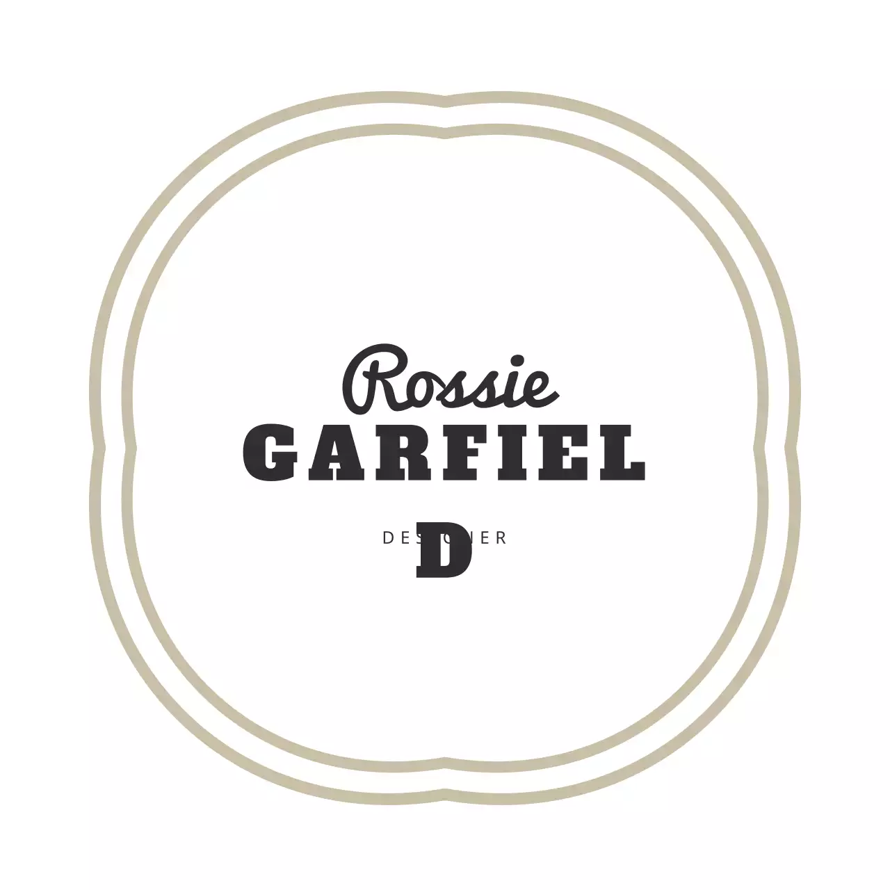 Logotipo de cartão minimalista bege