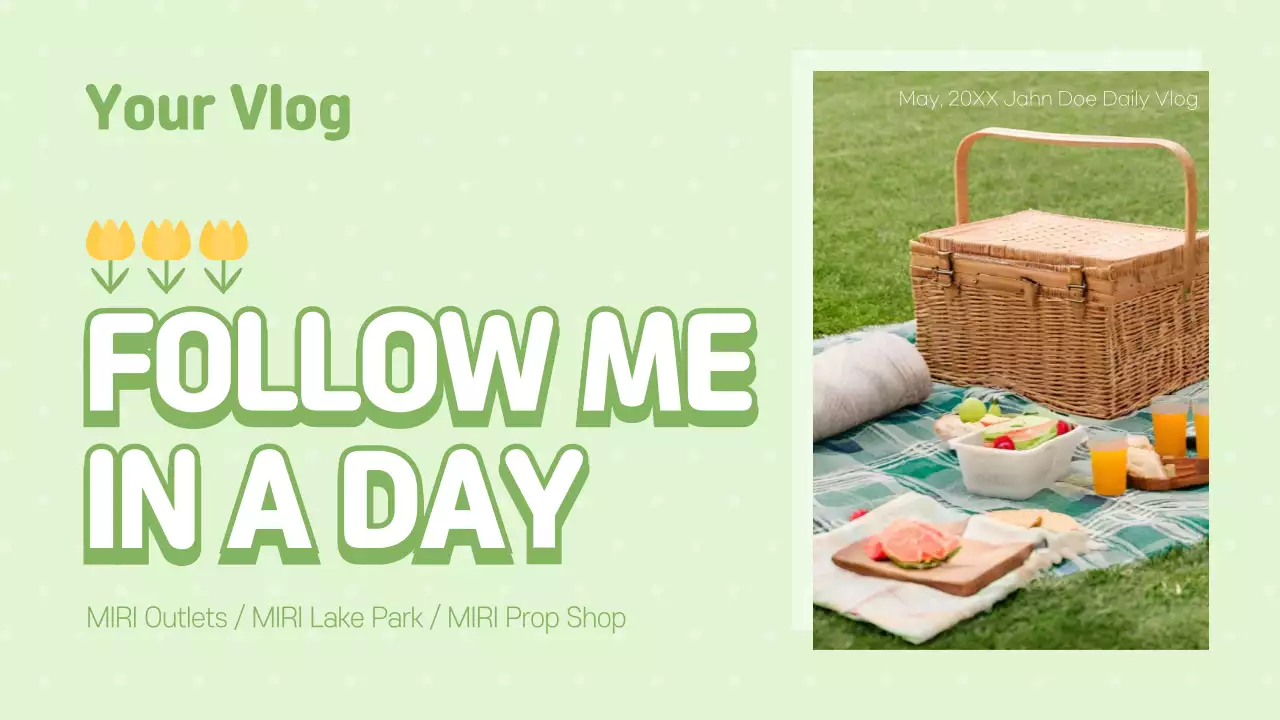 Green Simple Vlog Promotion YouTube Thumbnail