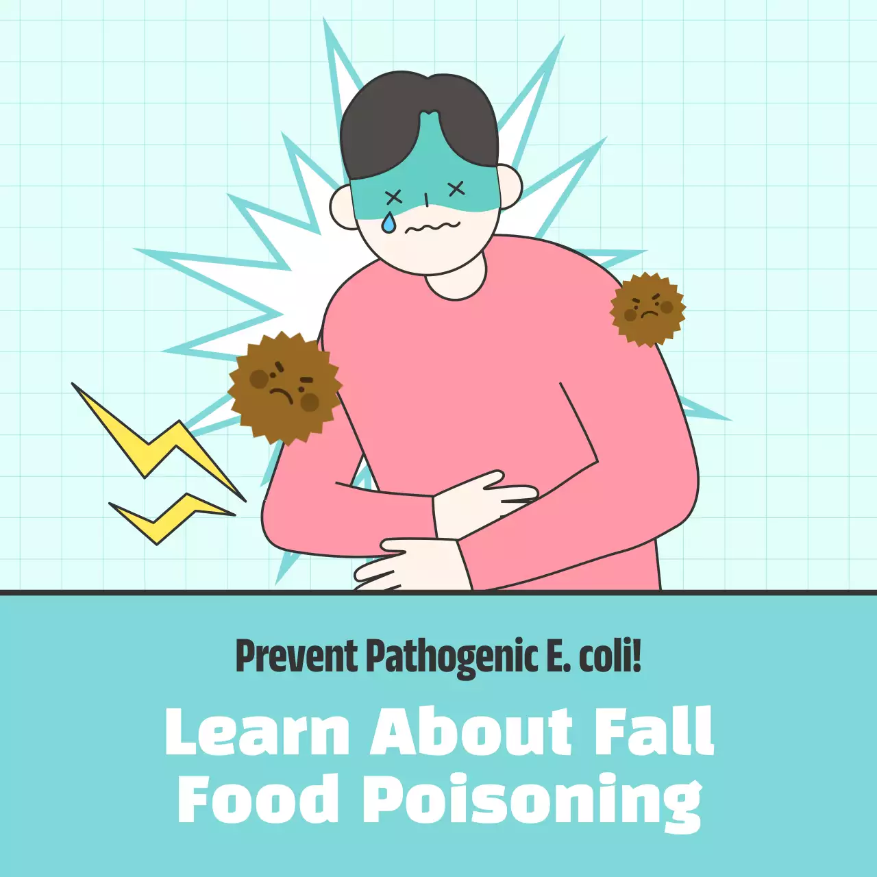 Blue Minimal Food Poisoning Guide Instagram Carousel