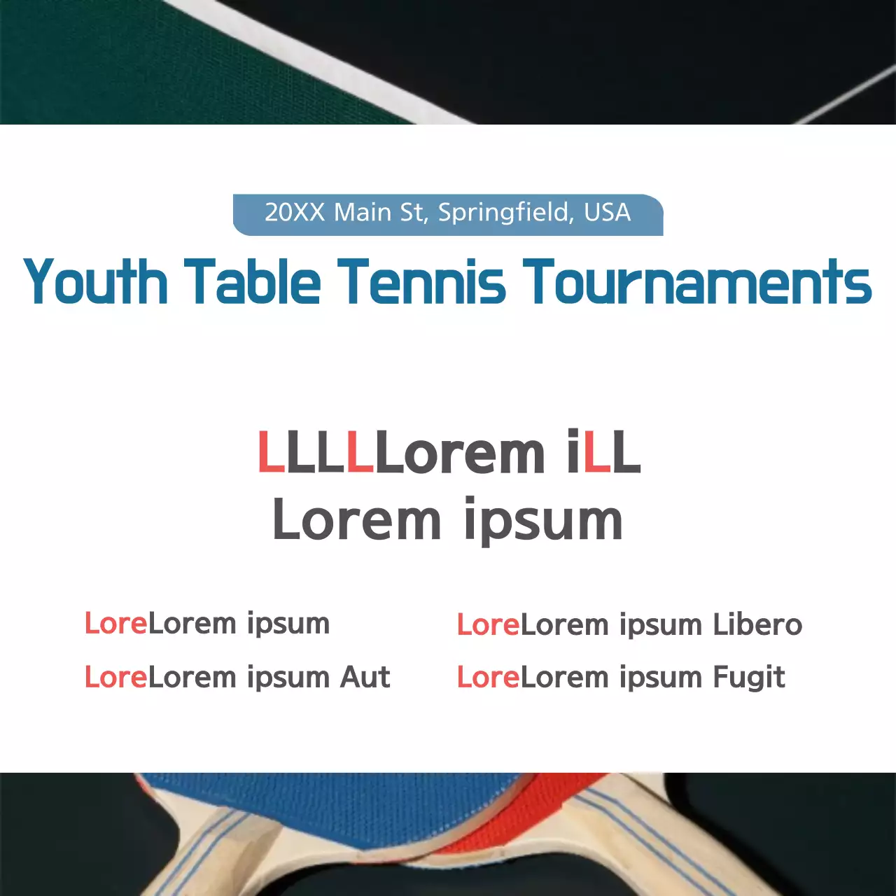 Blue Modern Table Tennis Promotion Banner