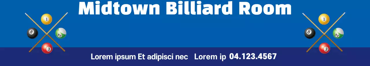 Banner promocional de bilhar clássico azul