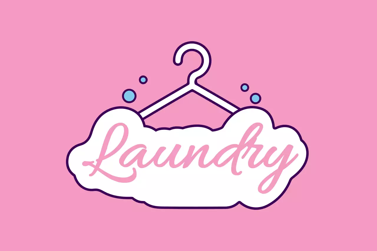 Pink Simple Laundry Sign Banner