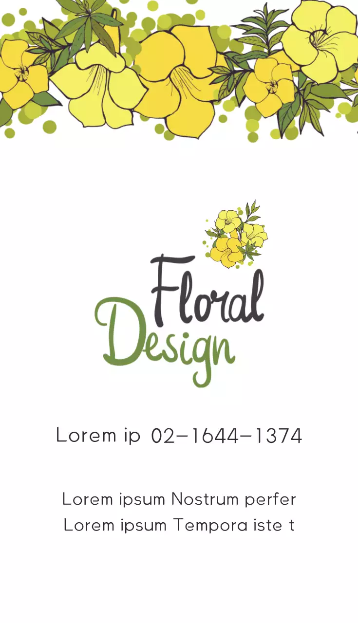 Cartão de visita com convite de design floral amarelo