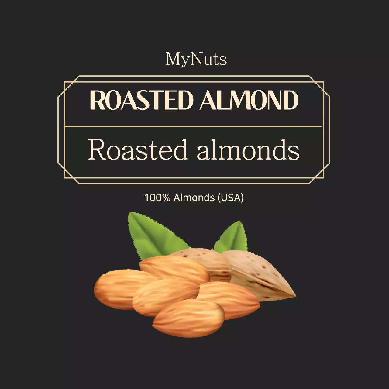 Label Makanan Kacang Bingkai Emas Hitam