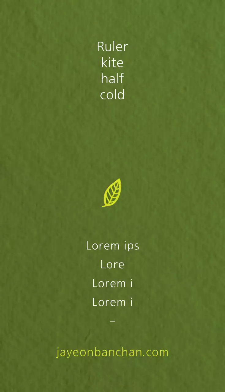 Danh thiếp hướng dẫn thiên nhiên tối giản xanh