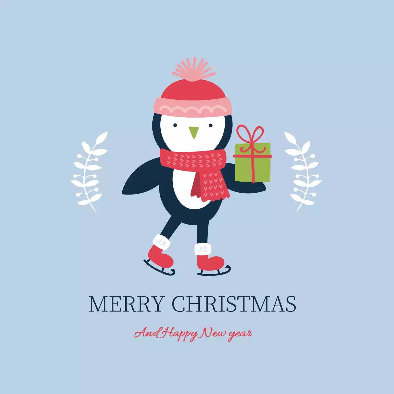 Blue Simple Christmas Card Banner