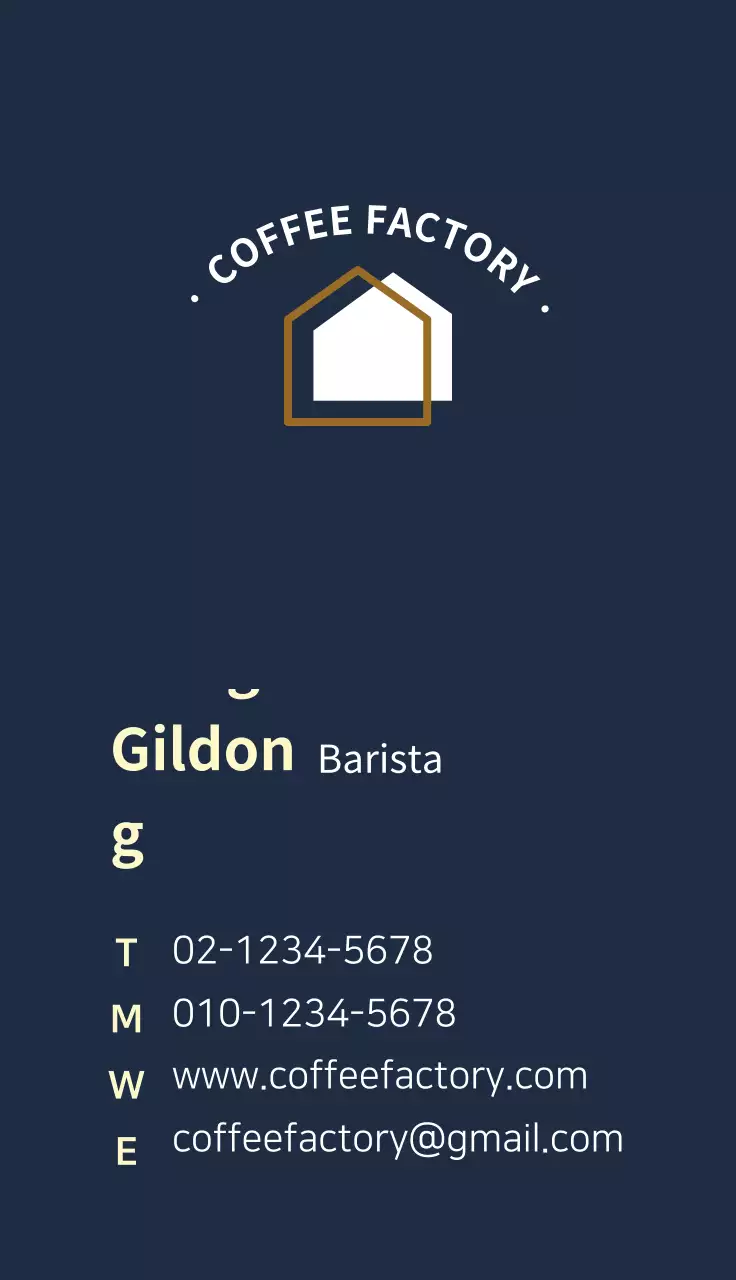 Kartu nama kafe barista