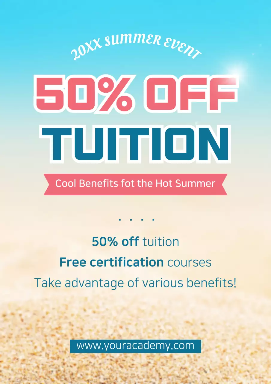 Blue Trendy Tuition Promotion Poster