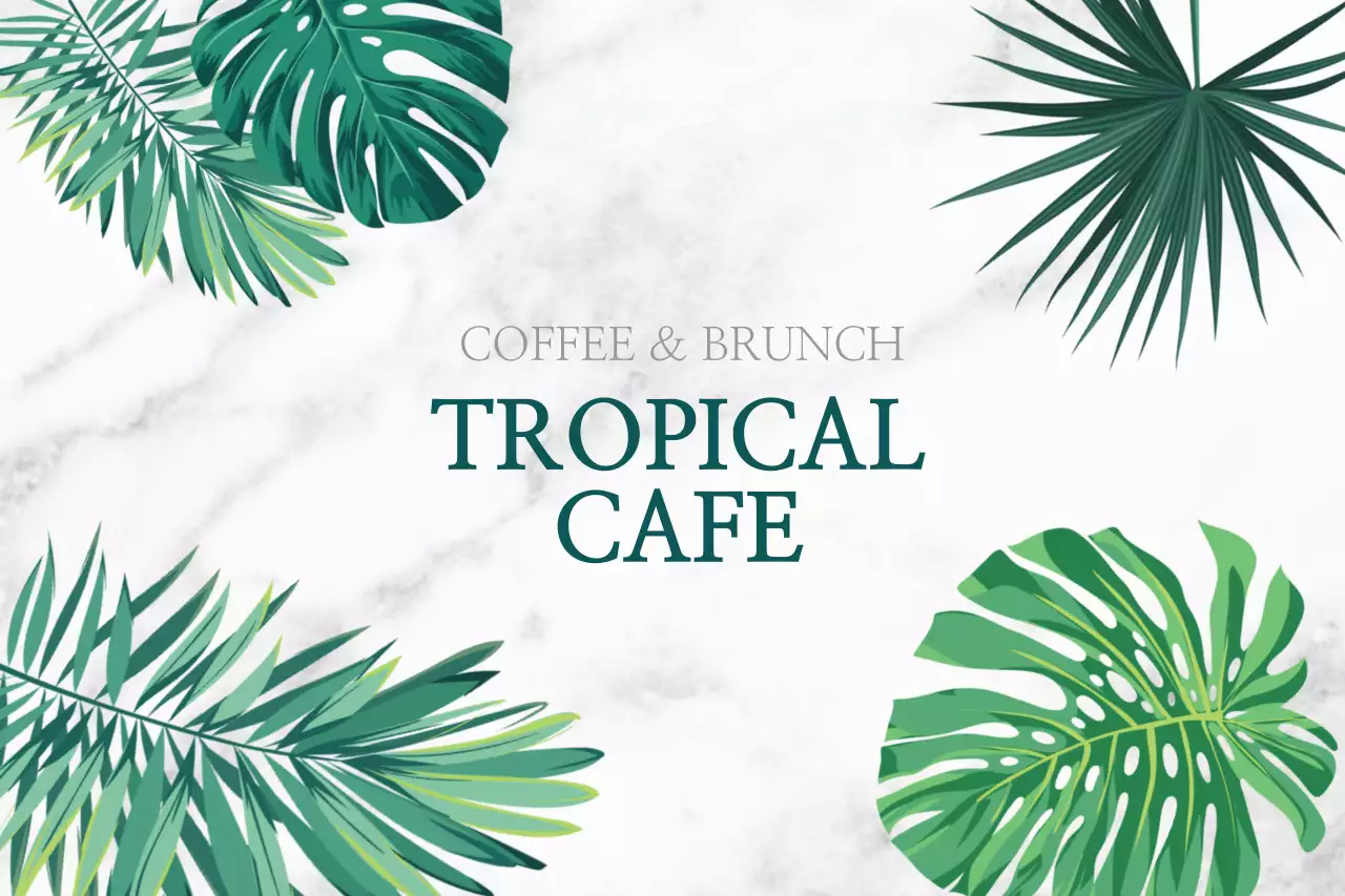 Green Tropical Cafe Promotion Banner
