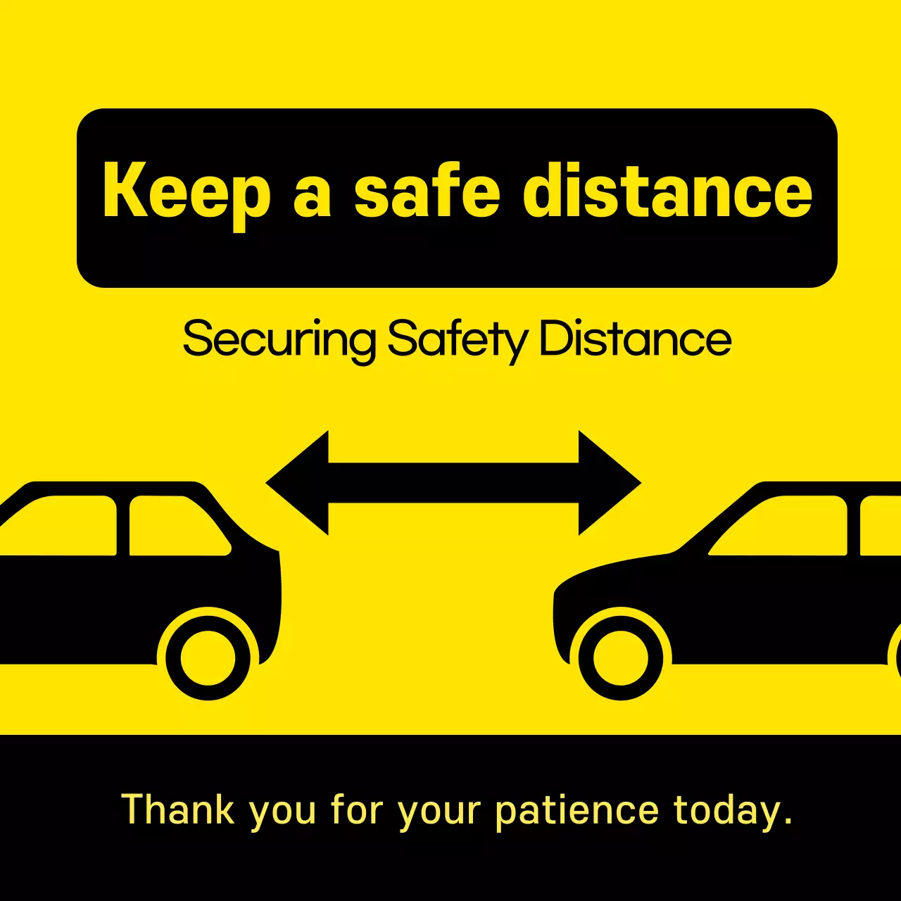 Yellow-black distancing instructions