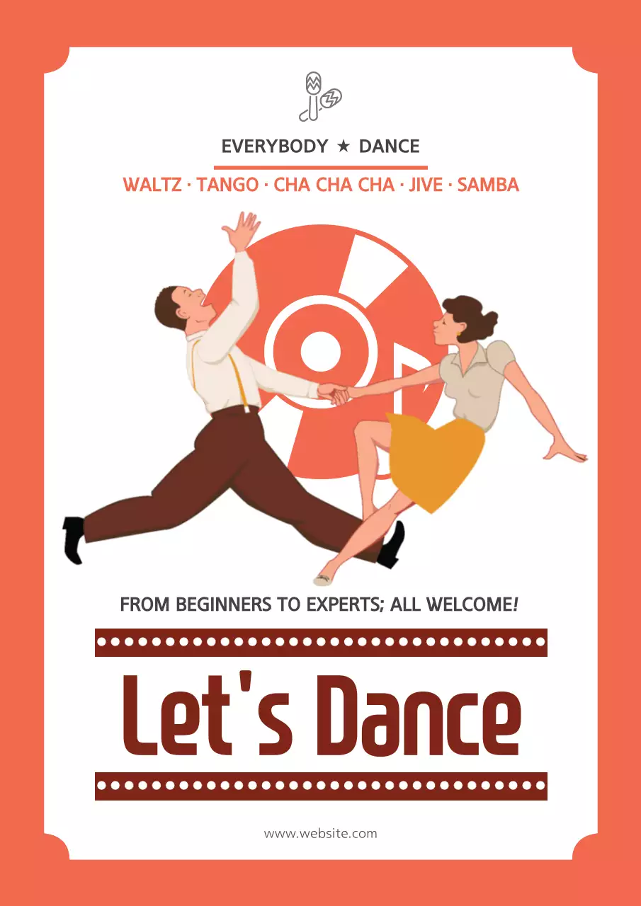 Orange Retro Dance Event Poster