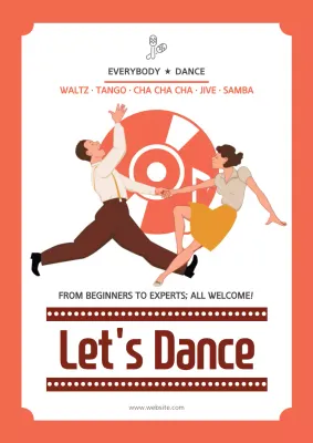 Orange Retro Dance Event Poster