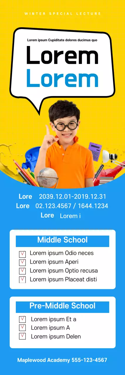 Faixa de promoção da educação moderna amarela