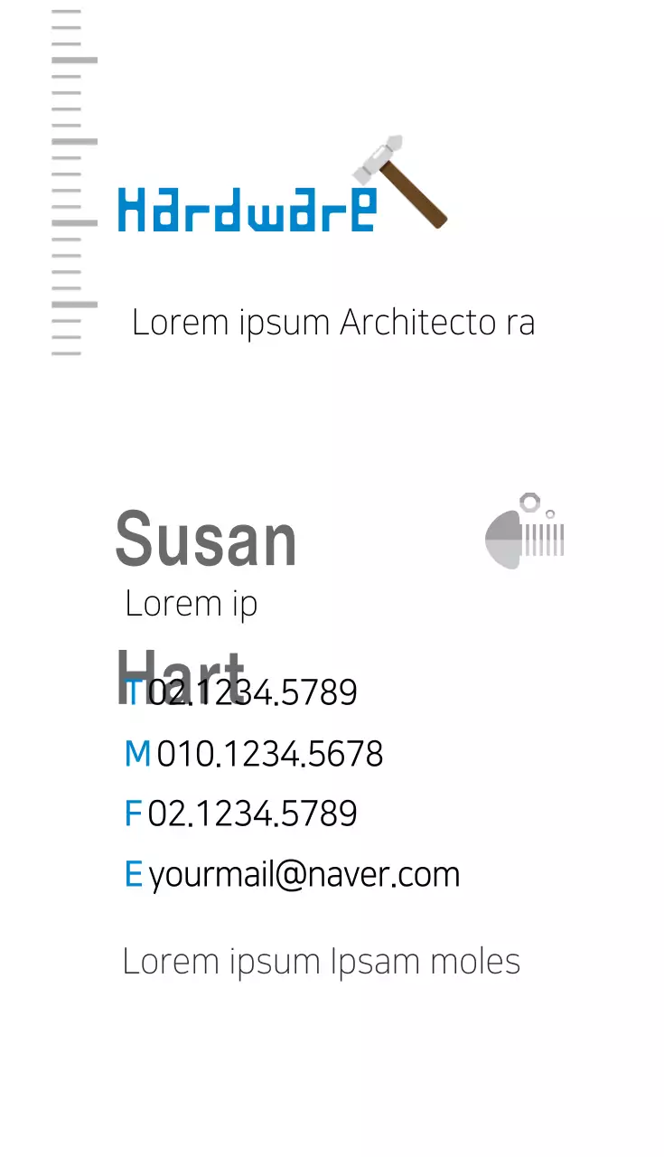 Kartu Nama Perkakas Modern Biru