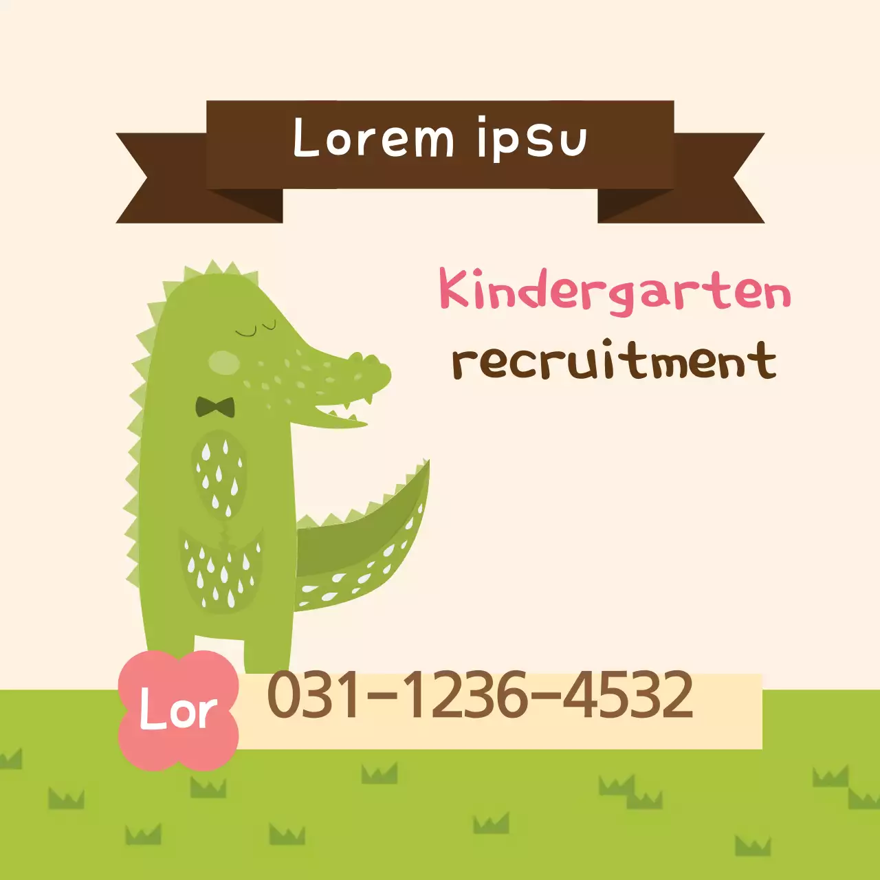 Green Cute Kindergarten Recruitment Banner