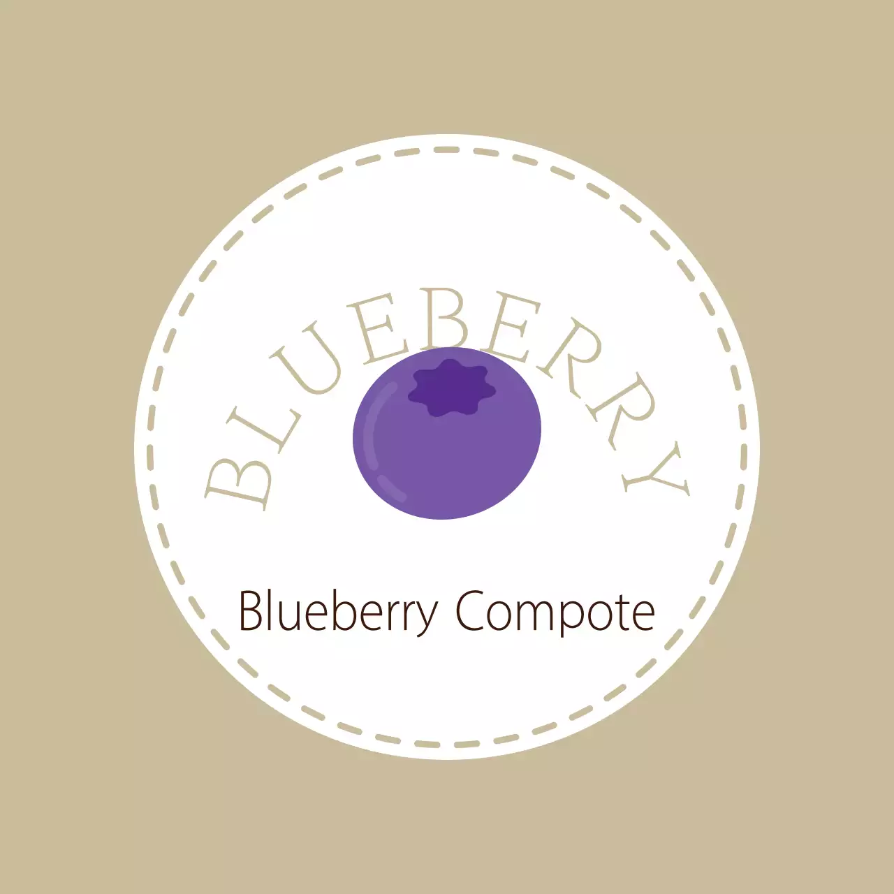 Label kafe yang berwarna krem dan sentimental