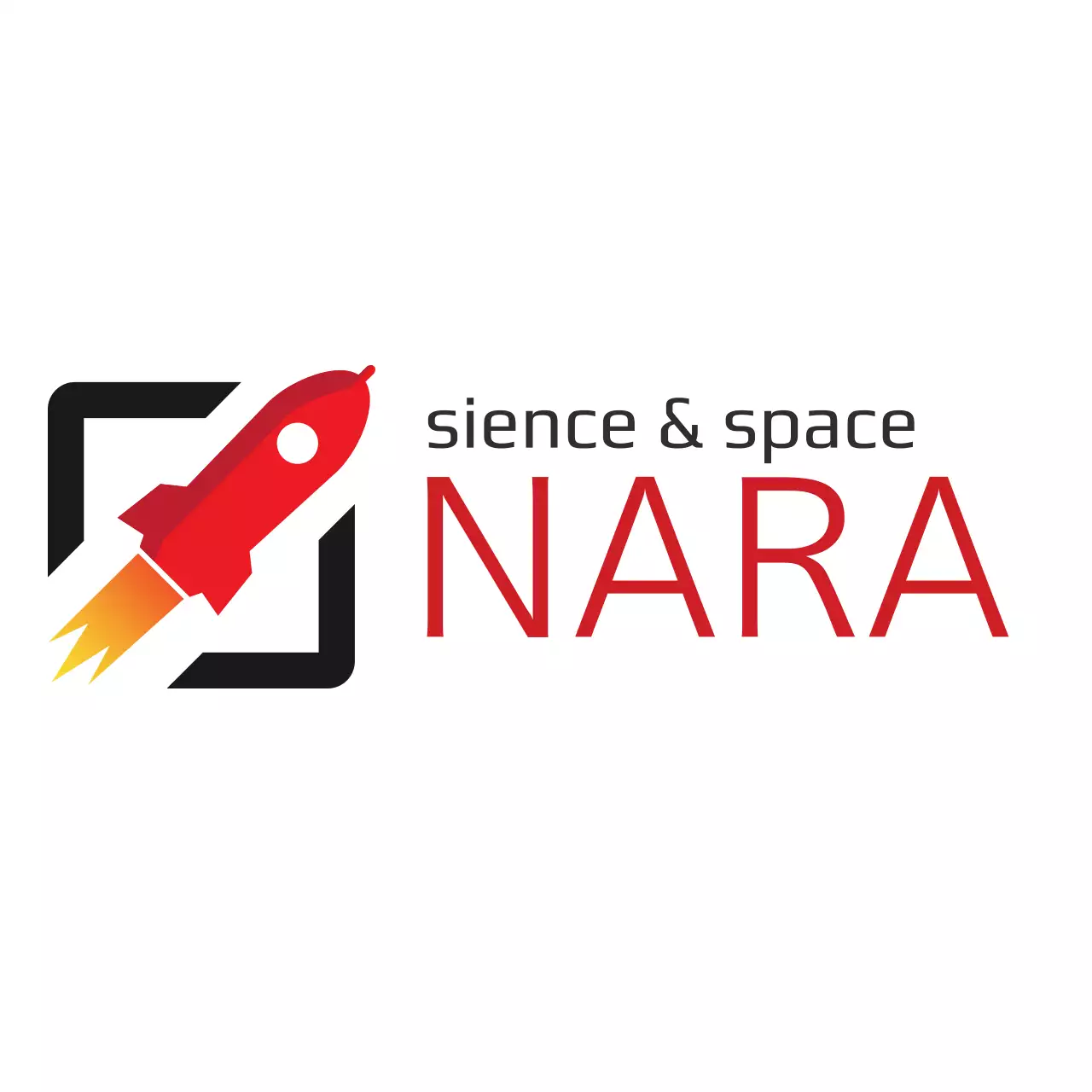 Red Modern Space Announcement Logo
