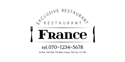 Amble logo style with a simple combination of utensil icons for restaurant information and guest service.