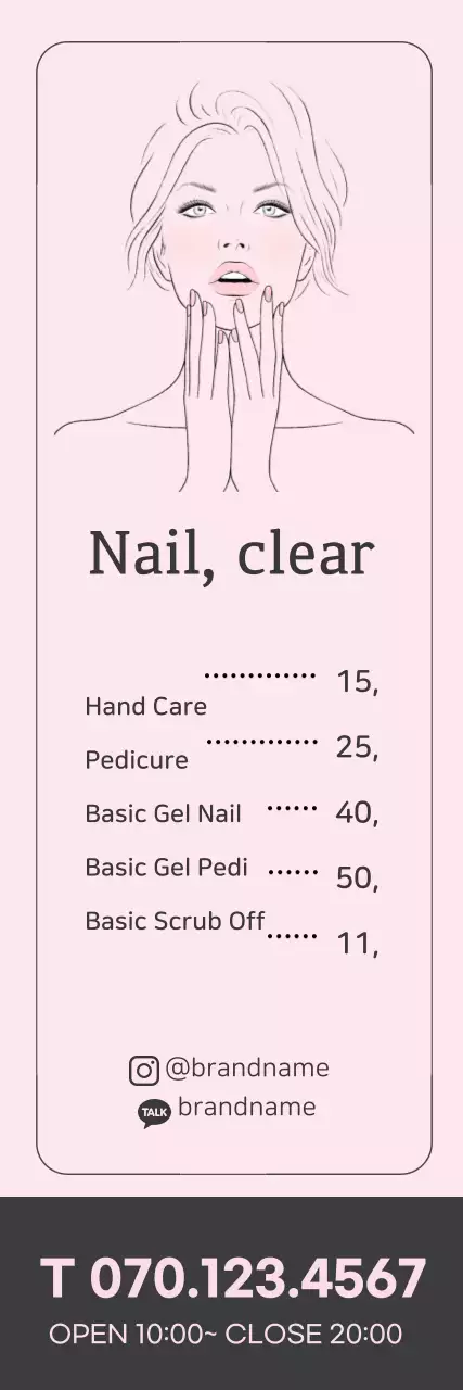 Pink Illustration Promotes a Neat Nail Shop