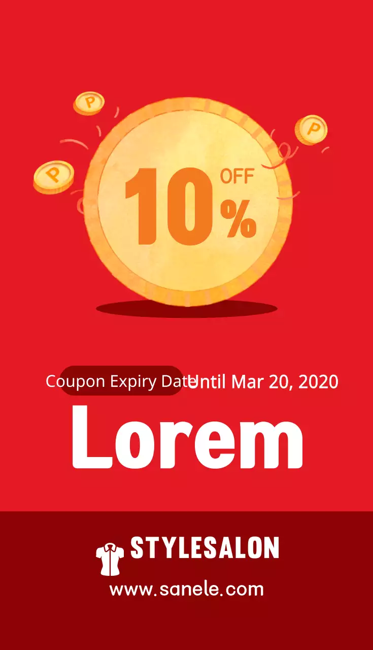 Red Modern Coupon Promotion Business Card