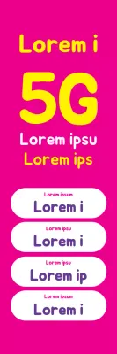 Banner promocional 5G da moda rosa