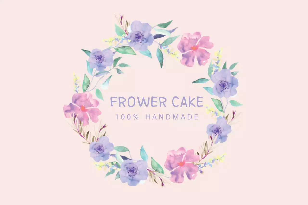 Banner de anúncio de bolo floral bege