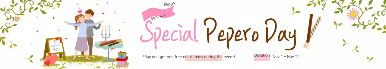 Banner de promoção de evento festivo rosa