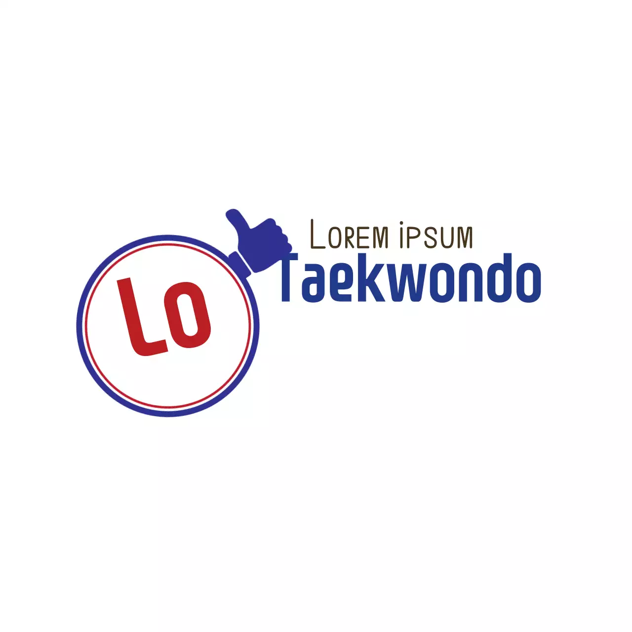 Blue Modern Taekwondo Logo