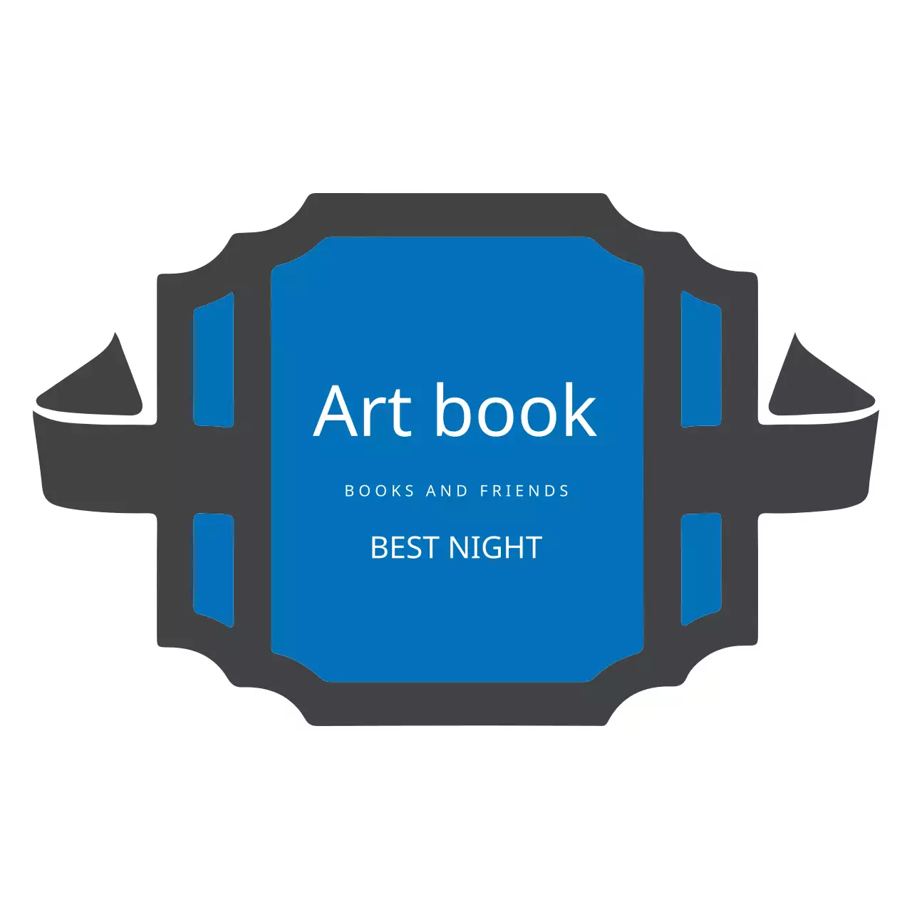 Blue Classic Art Book Invitation Logo