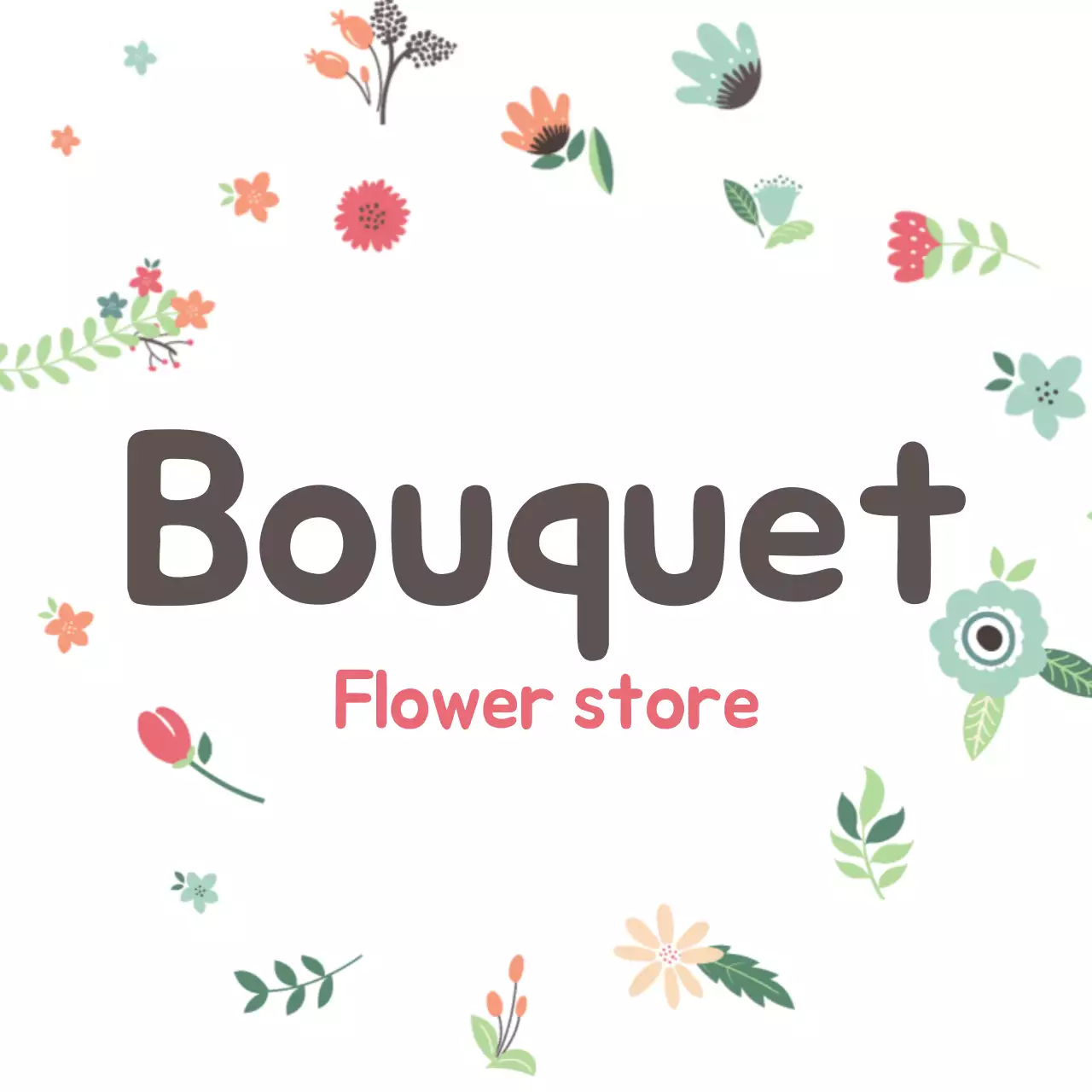 Spanduk Iklan Toko Bunga Bermotif Bunga Putih