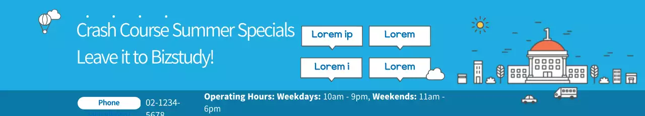 Banner de promoção da educação moderna azul