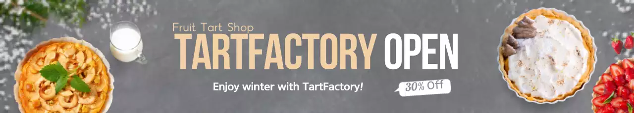 Banner promocional cinza minimalista de torta