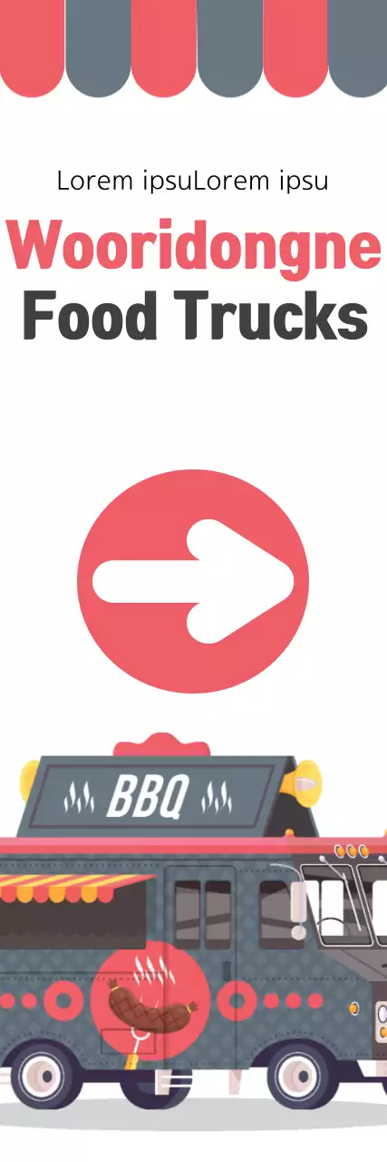 Banner de propaganda de food truck retrô vermelho