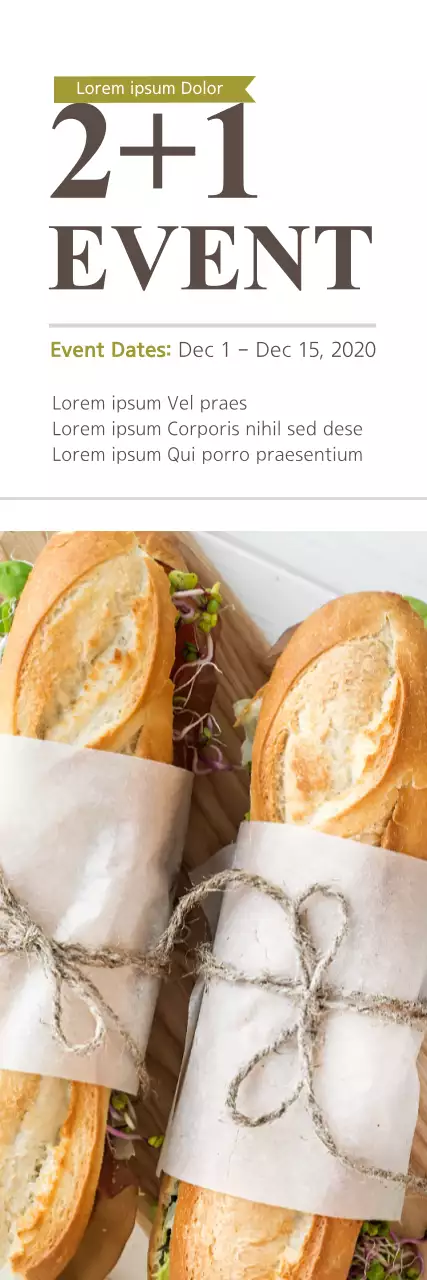 Banner de promoção de sanduíche simples bege