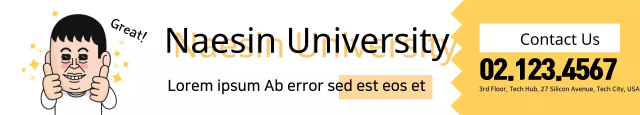 Banner de propaganda da Universidade Moderna Amarela