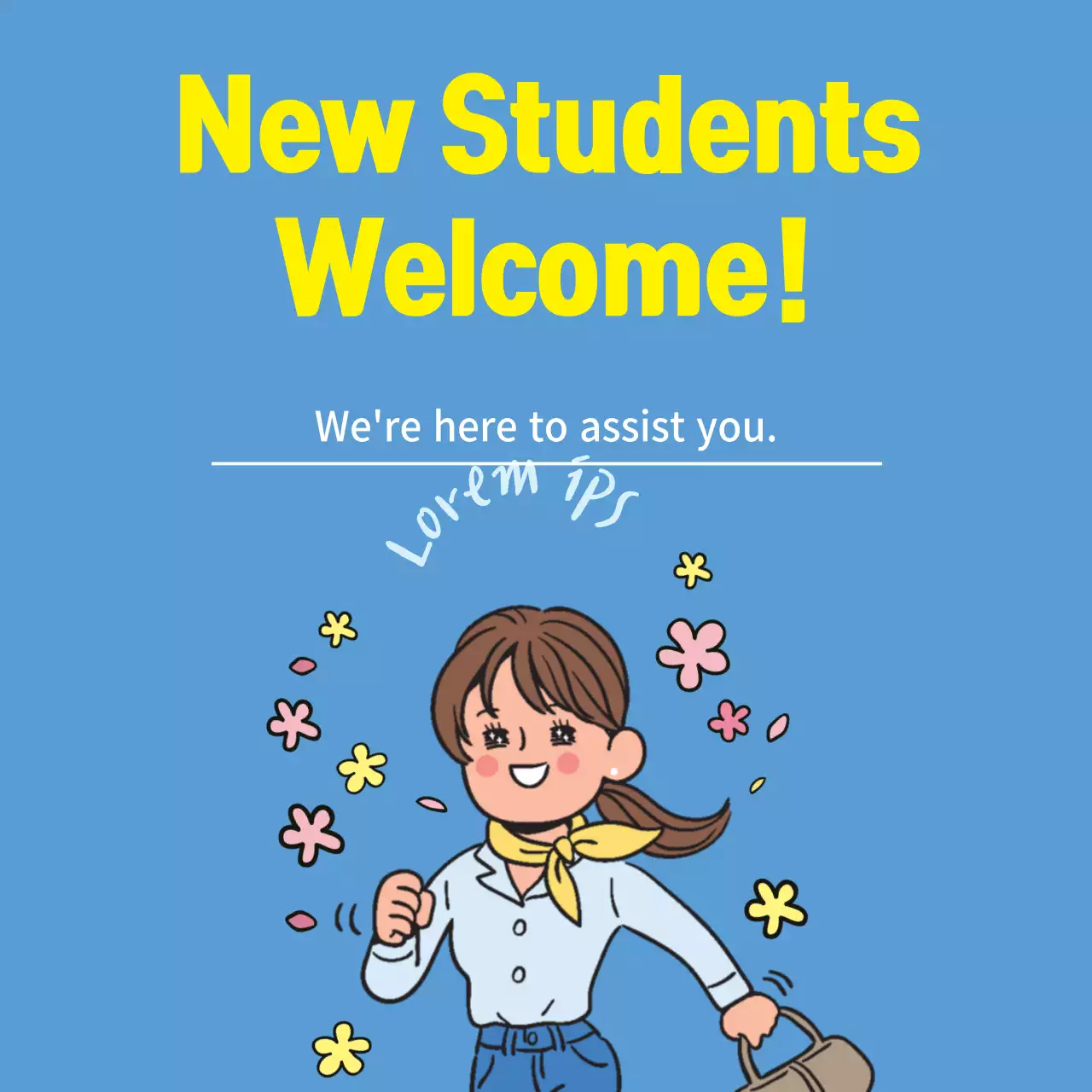 Blue Simple Student Announcement Banner