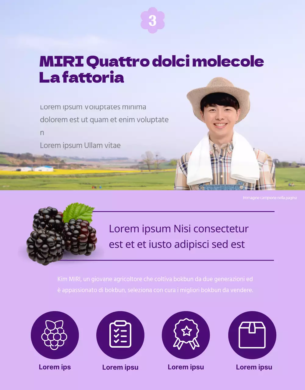 Un semplice e grazioso completo bianco e malva