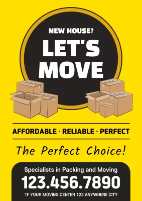 Yellow Modern Moving Promotion Poster