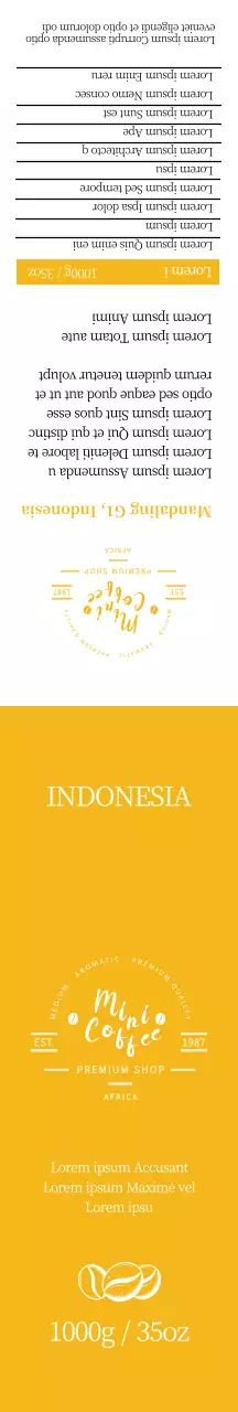 Kemasan hadiah biji kopi kuning