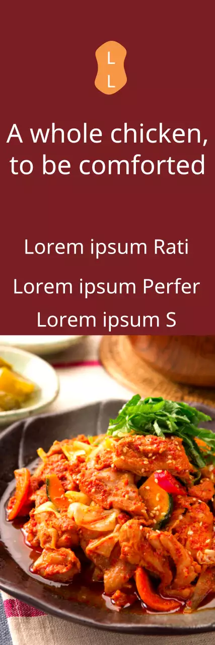 Banner promocional de frango tradicional marrom