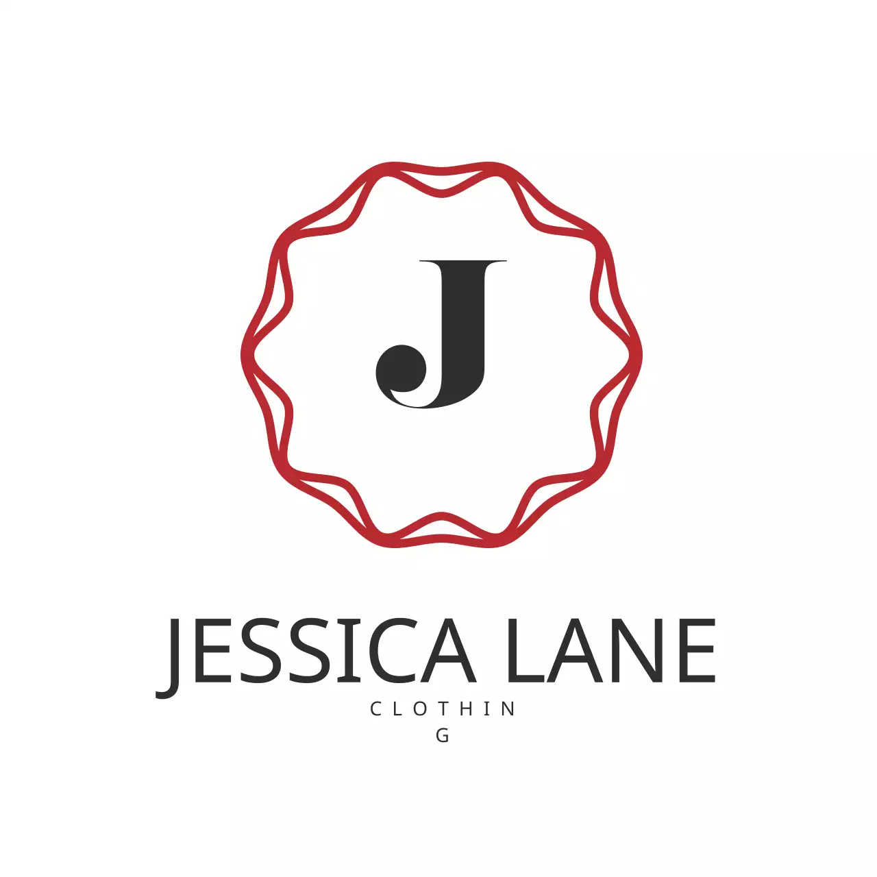 Red Minimal Fashion Business Card Logo