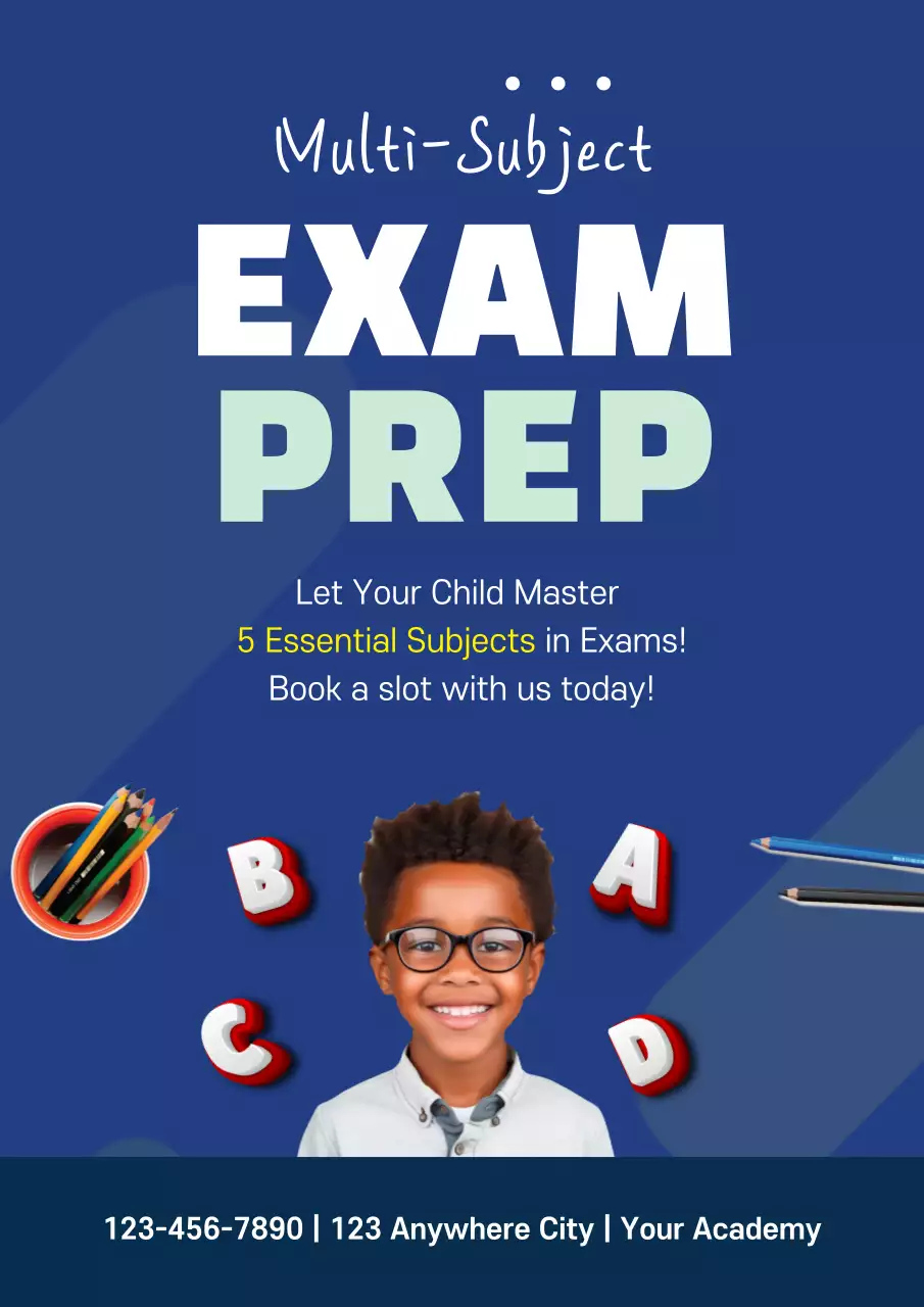 Blue Modern Exam Promotion Poster