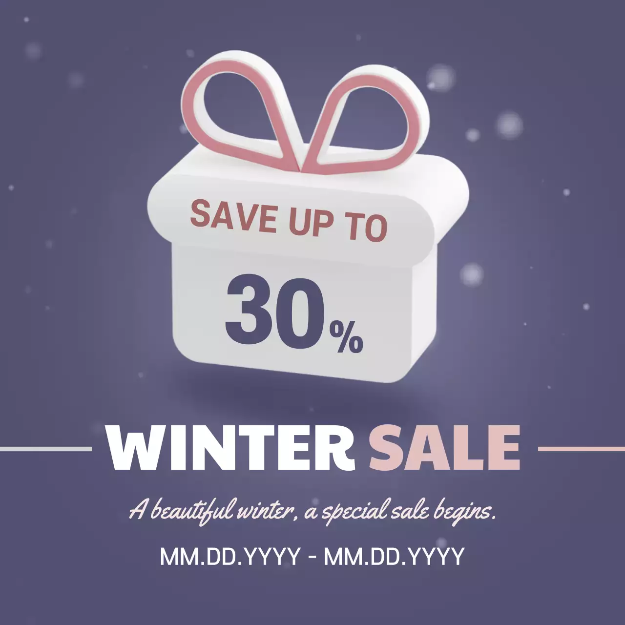 Beige Simple Winter Sale Promotion Instagram Post